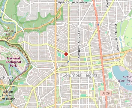 Map showing Letena Ethiopian Restaurant